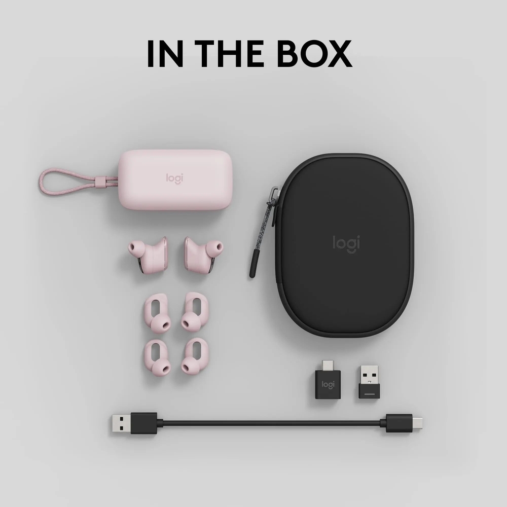 Logitech Wireless Earbuds - Light Pink - Picture 3 of 5